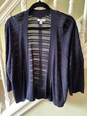 Croft & Barrow Navy Open-Front Women's Sweater Cardigan